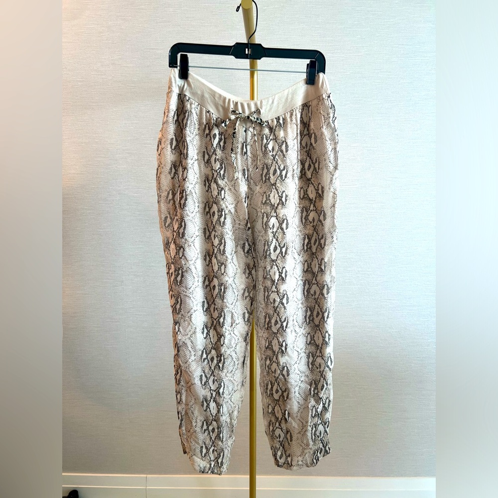 Sofia Italy Soft Silk Drawstring Crop Lounge Pant… - image 1